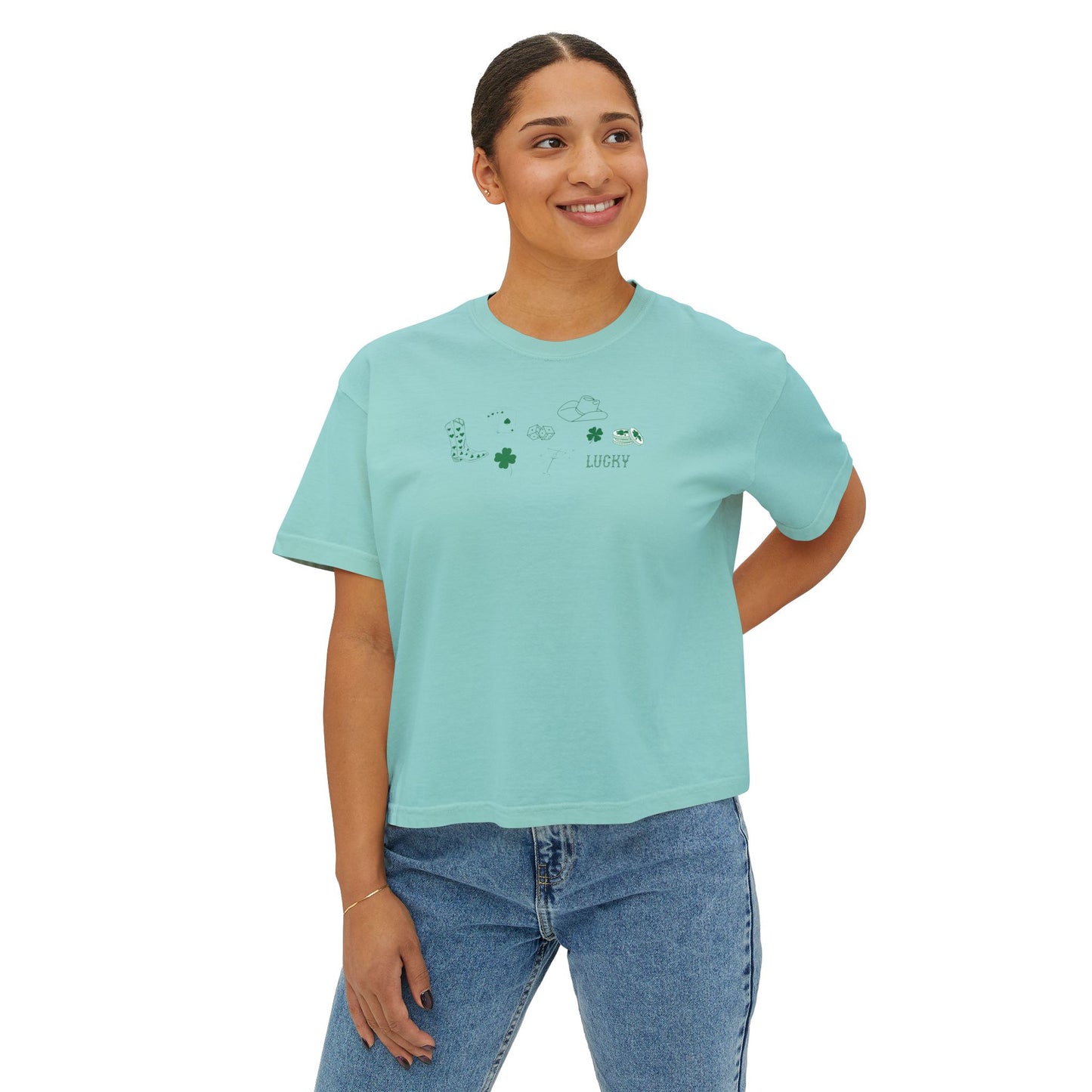 Lucky Collage, Women’s Lucky Boxy Tee