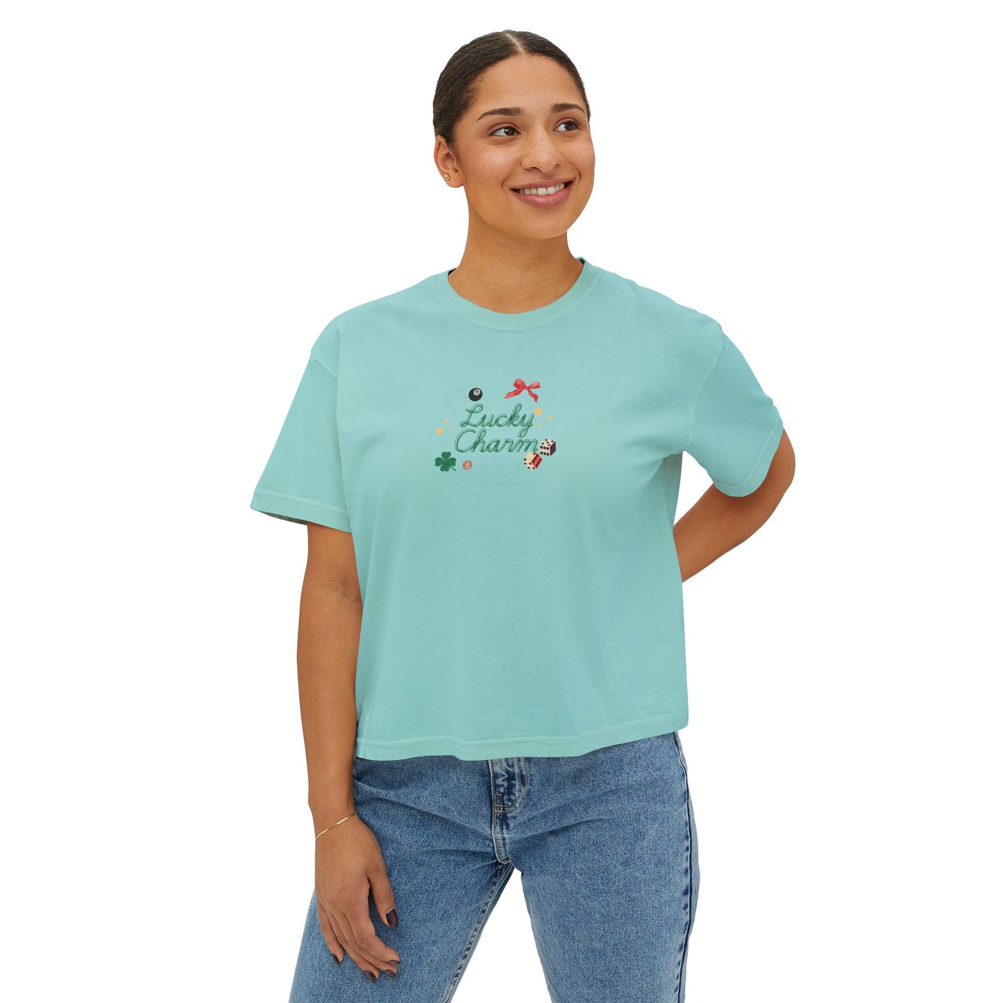 Lucky Charms Women's Boxy Tee - Casual St. Patrick's Day T-Shirt