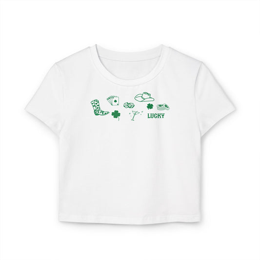 Lucky Collage , Women's Baby Tee