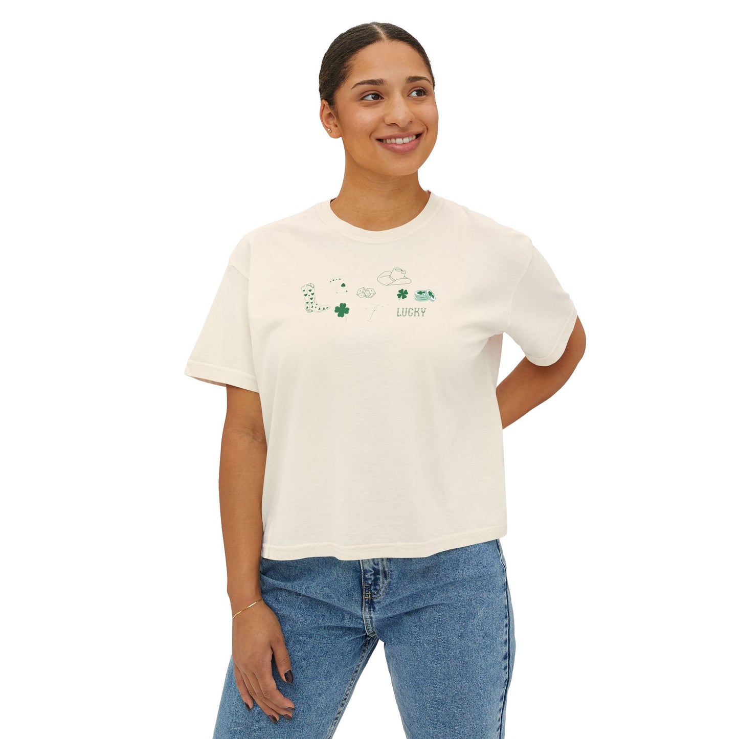 Lucky Collage, Women’s Lucky Boxy Tee