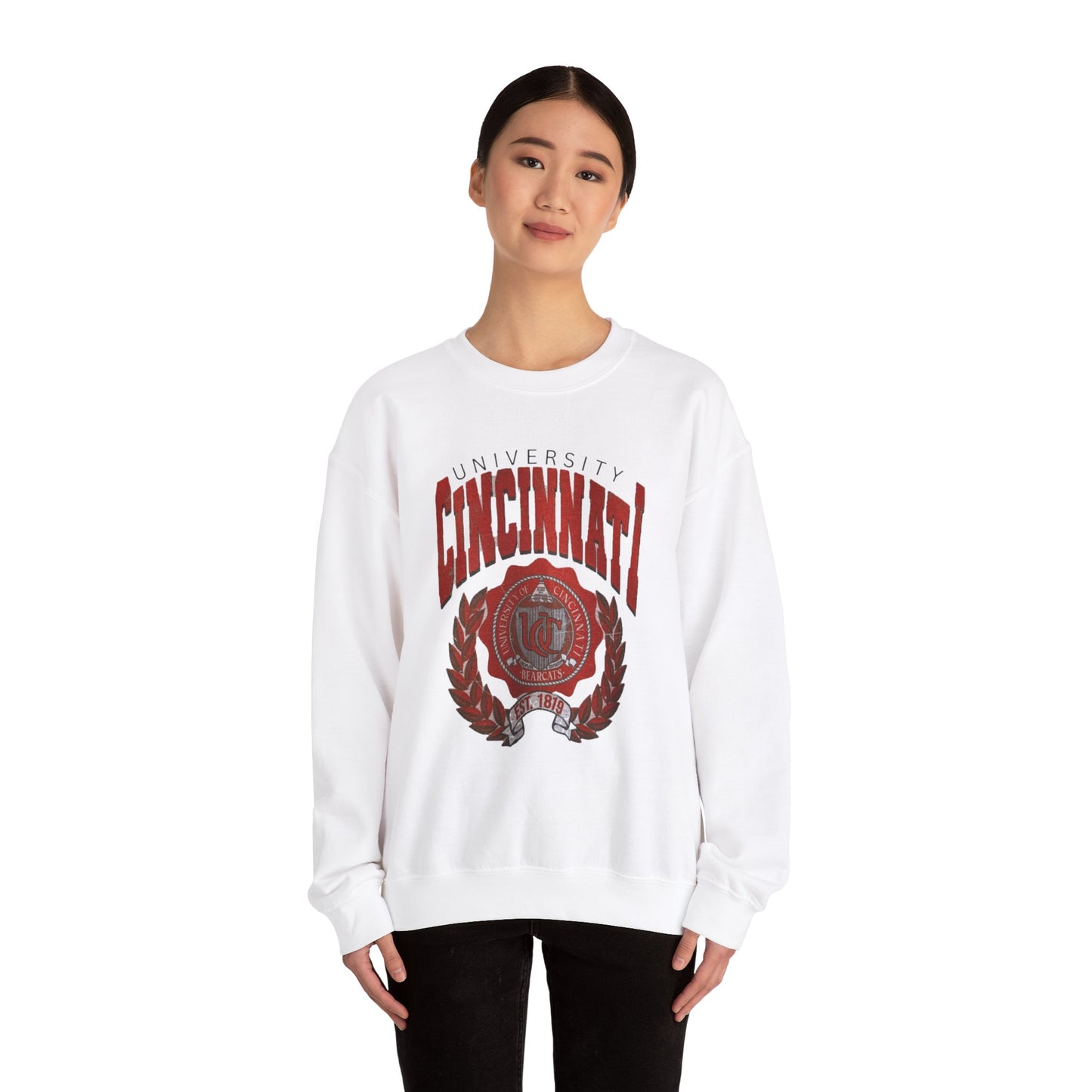 Distressed Uni of Cincinnati -Crewneck Sweatshirt