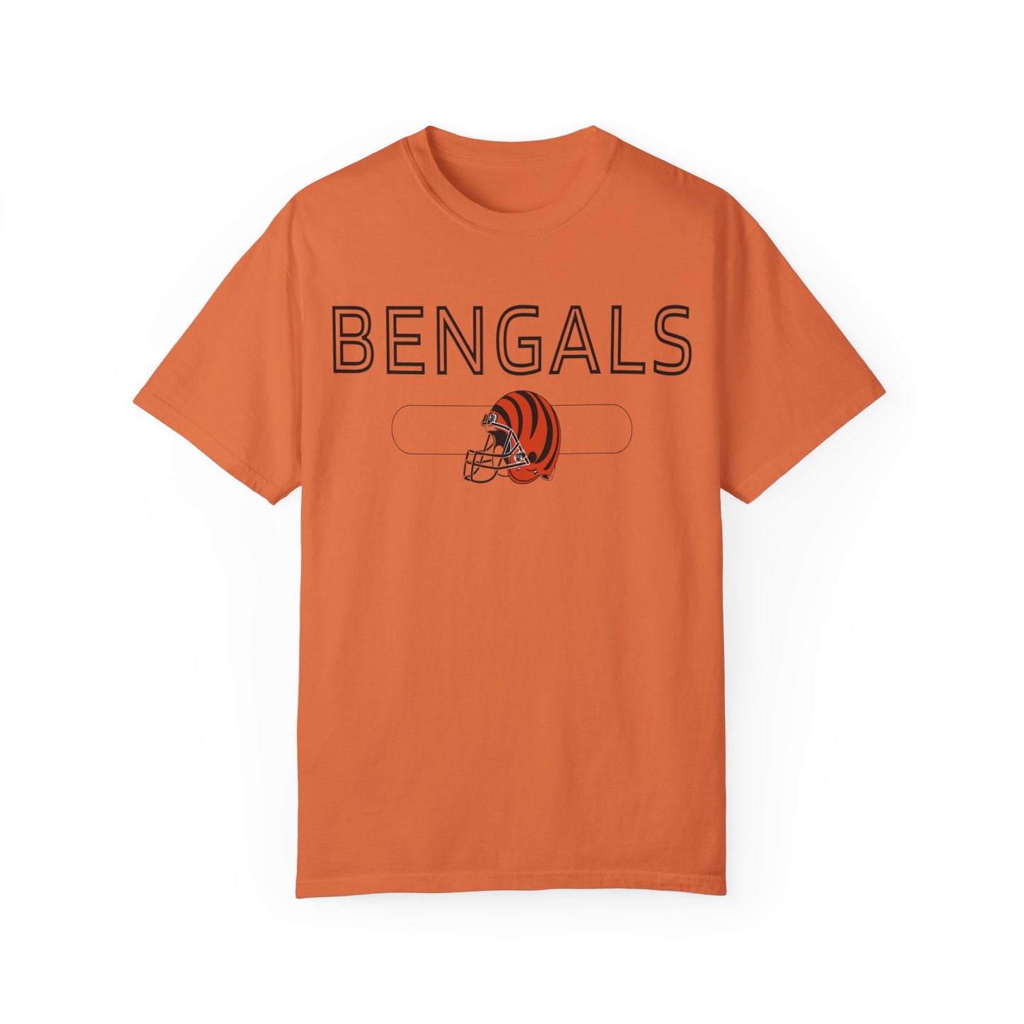 Bengals Helmet- Comfort Colors T-shirt