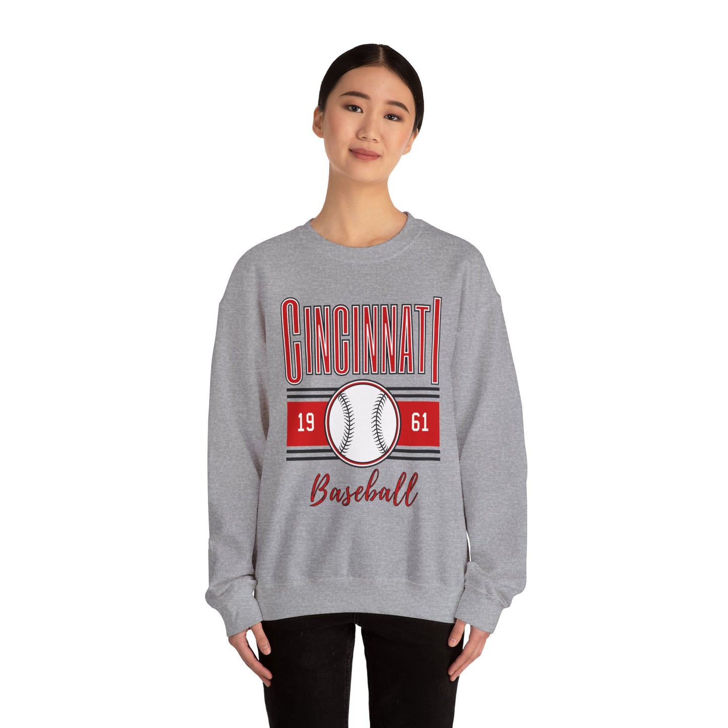 Cincinnati Reds Baseball- Crewneck Sweatshirt