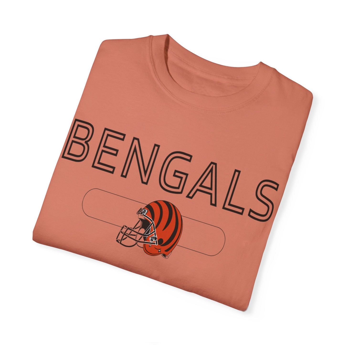 Bengals Helmet- Comfort Colors T-shirt