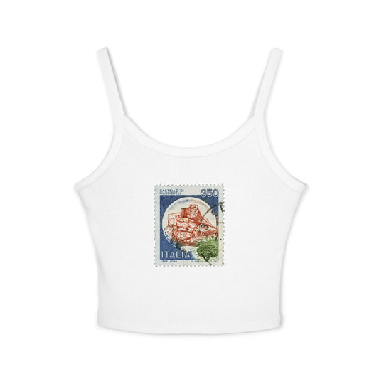 Vintage Italia Stamp, Women's Spaghetti Strap Tank Top