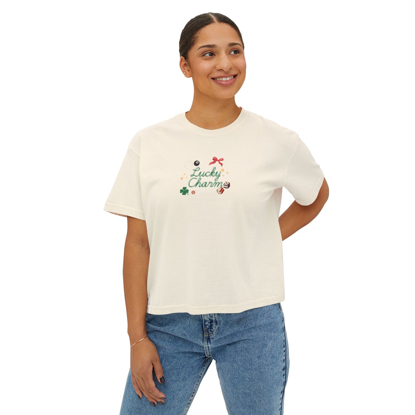 Lucky Charms Women's Boxy Tee - Casual St. Patrick's Day T-Shirt