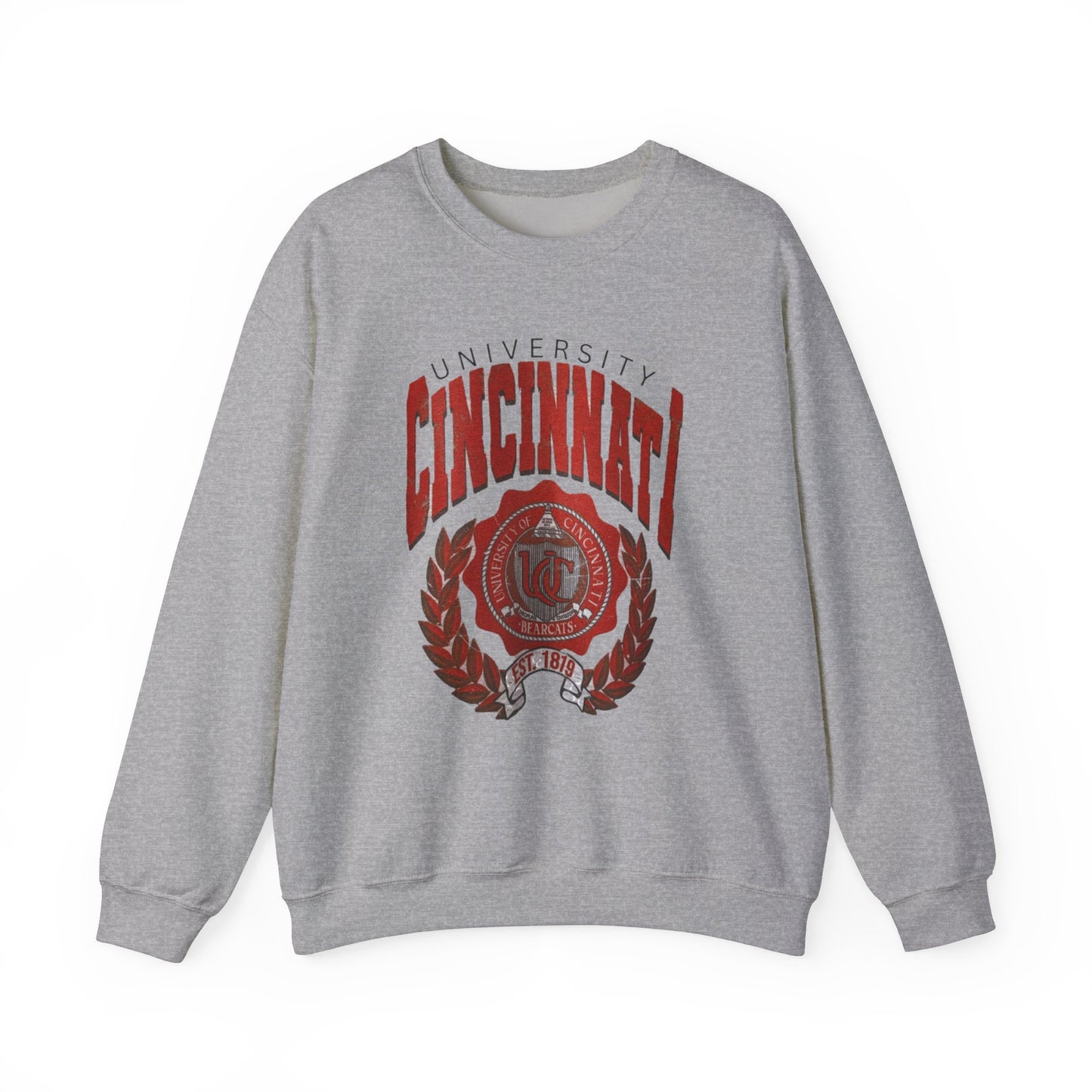 Distressed Uni of Cincinnati -Crewneck Sweatshirt