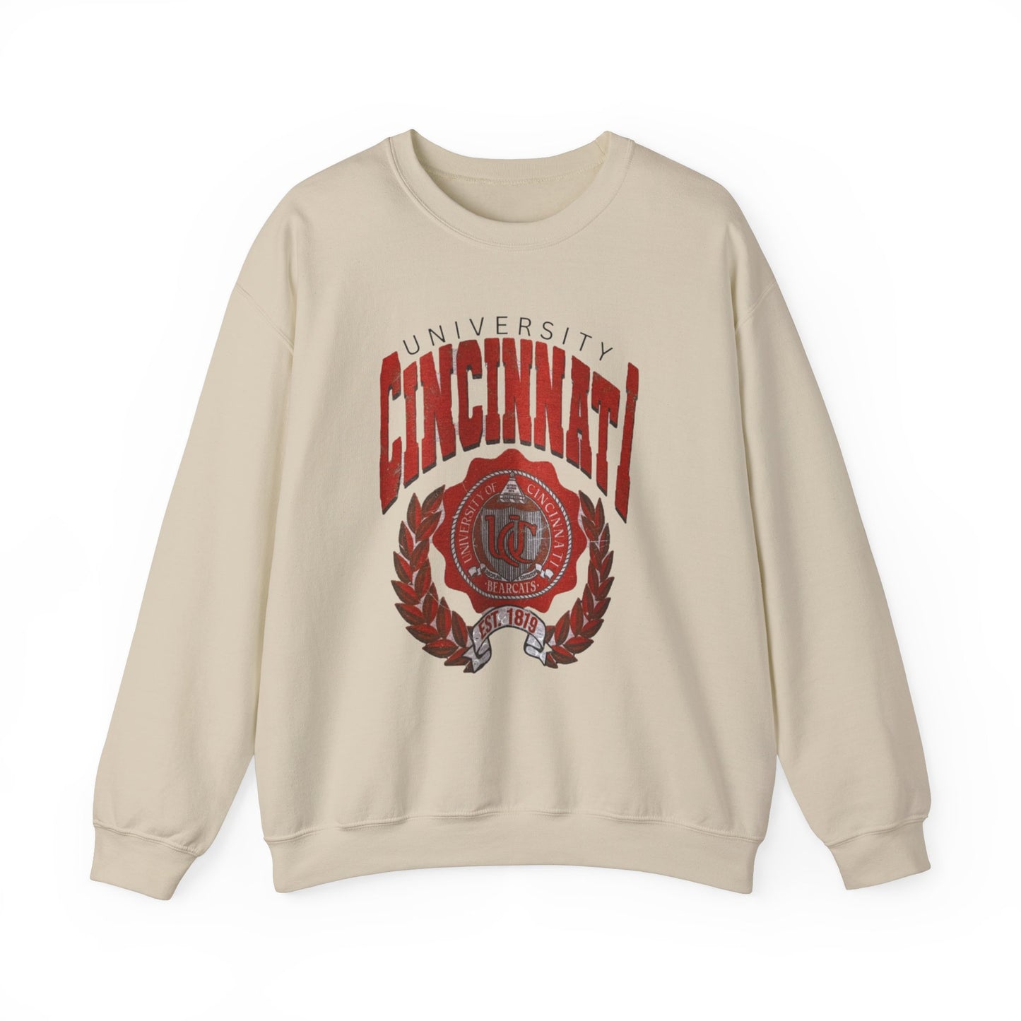 Distressed Uni of Cincinnati -Crewneck Sweatshirt