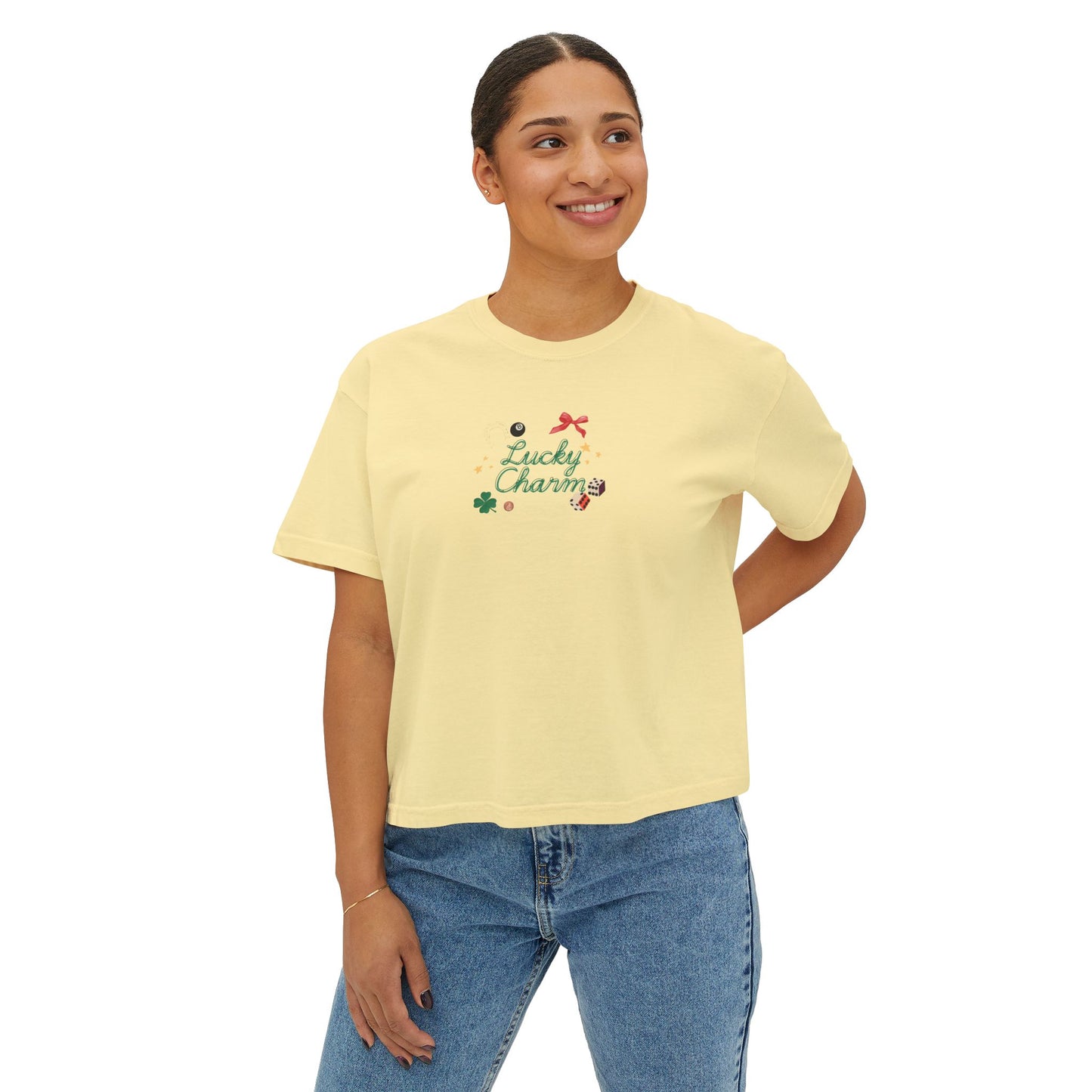 Lucky Charms Women's Boxy Tee - Casual St. Patrick's Day T-Shirt