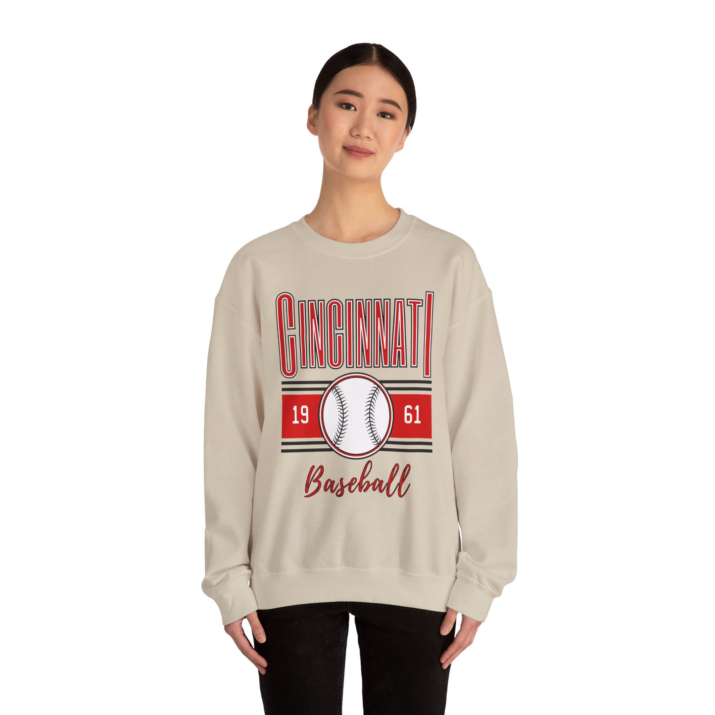 Cincinnati Reds Baseball- Crewneck Sweatshirt