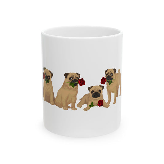 Pug Love Ceramic Mug, (11oz, 15oz)