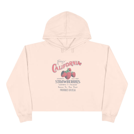 California Strawberries Cropped Hoodie