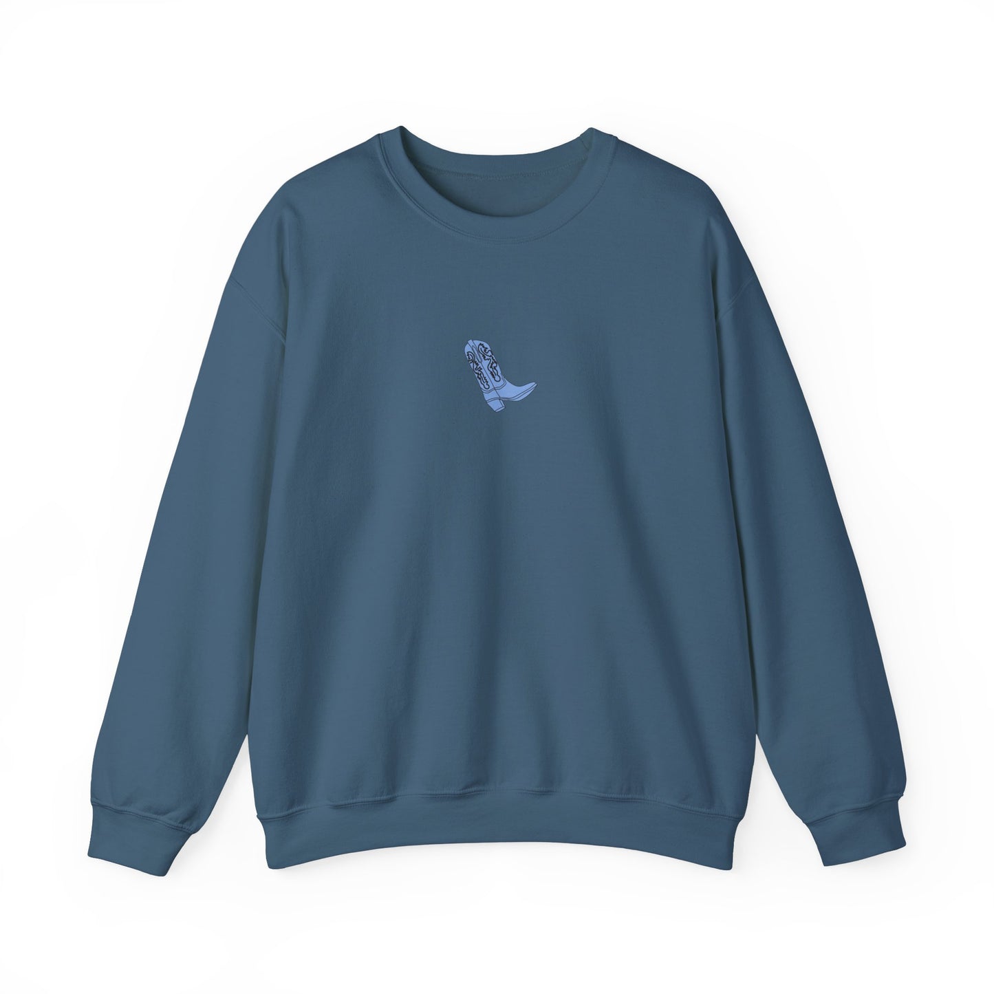 Blue Cowboy Boot- Crewneck Sweatshirt