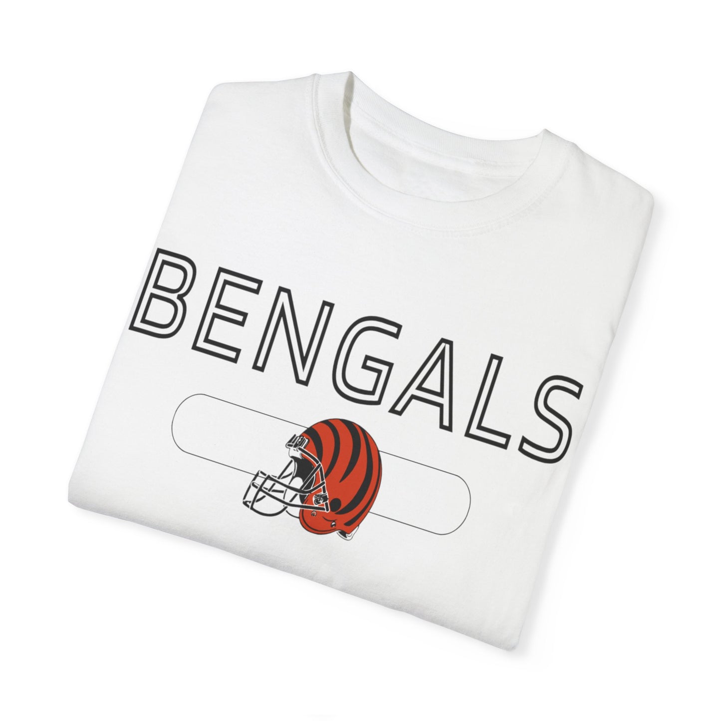 Bengals Helmet- Comfort Colors T-shirt