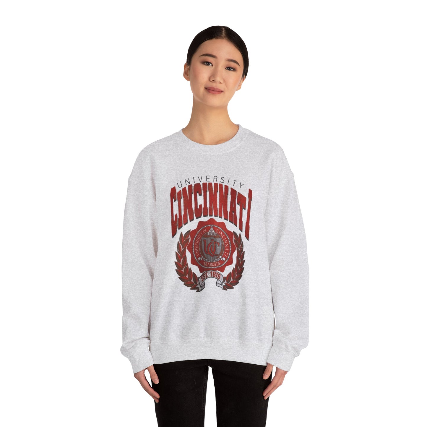 Distressed Uni of Cincinnati -Crewneck Sweatshirt