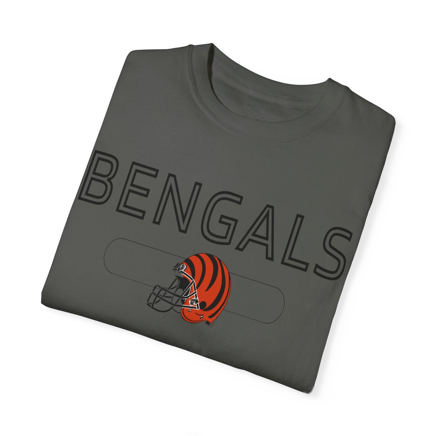 Bengals Helmet- Comfort Colors T-shirt