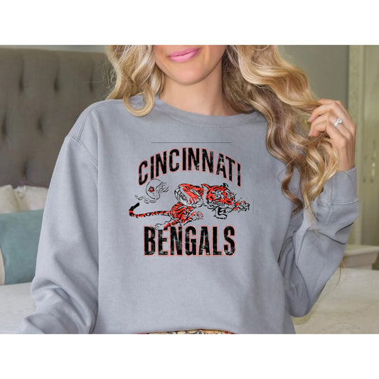 vintage bengals distressed crewneck