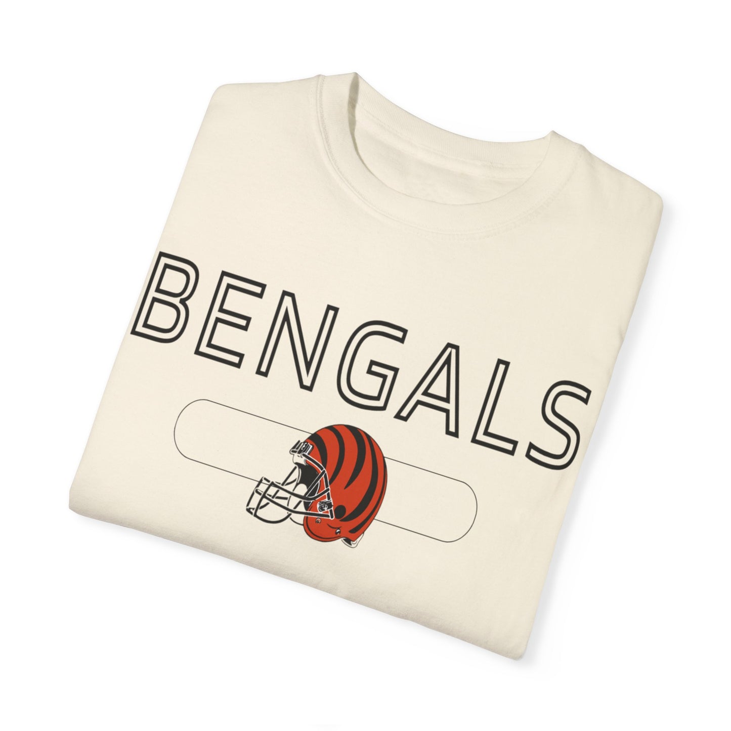 Bengals Helmet- Comfort Colors T-shirt