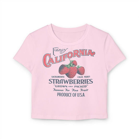 California Strawberry Vintage Women's Baby Tee