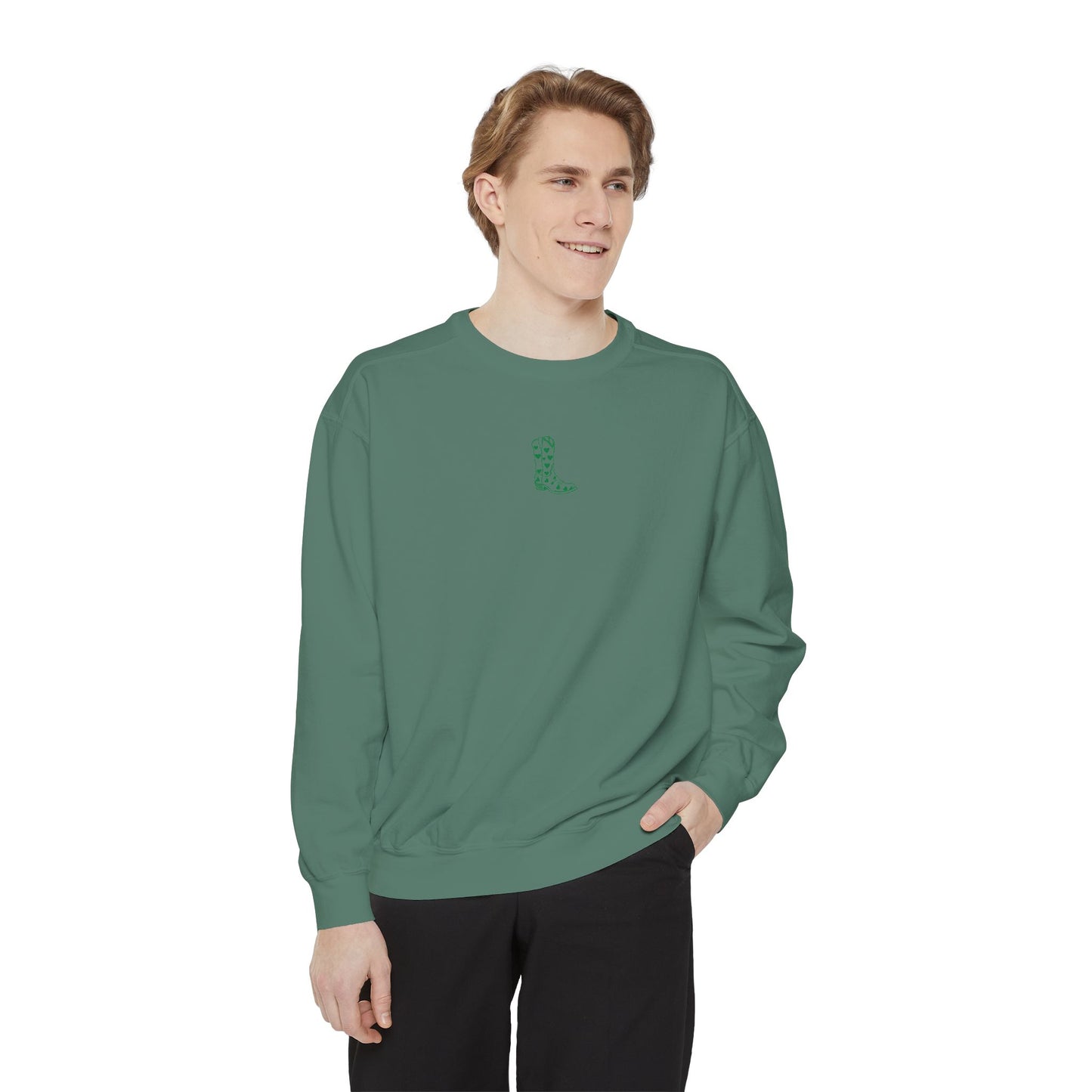 Lucky Boot, Garment Dyed Sweatshirt