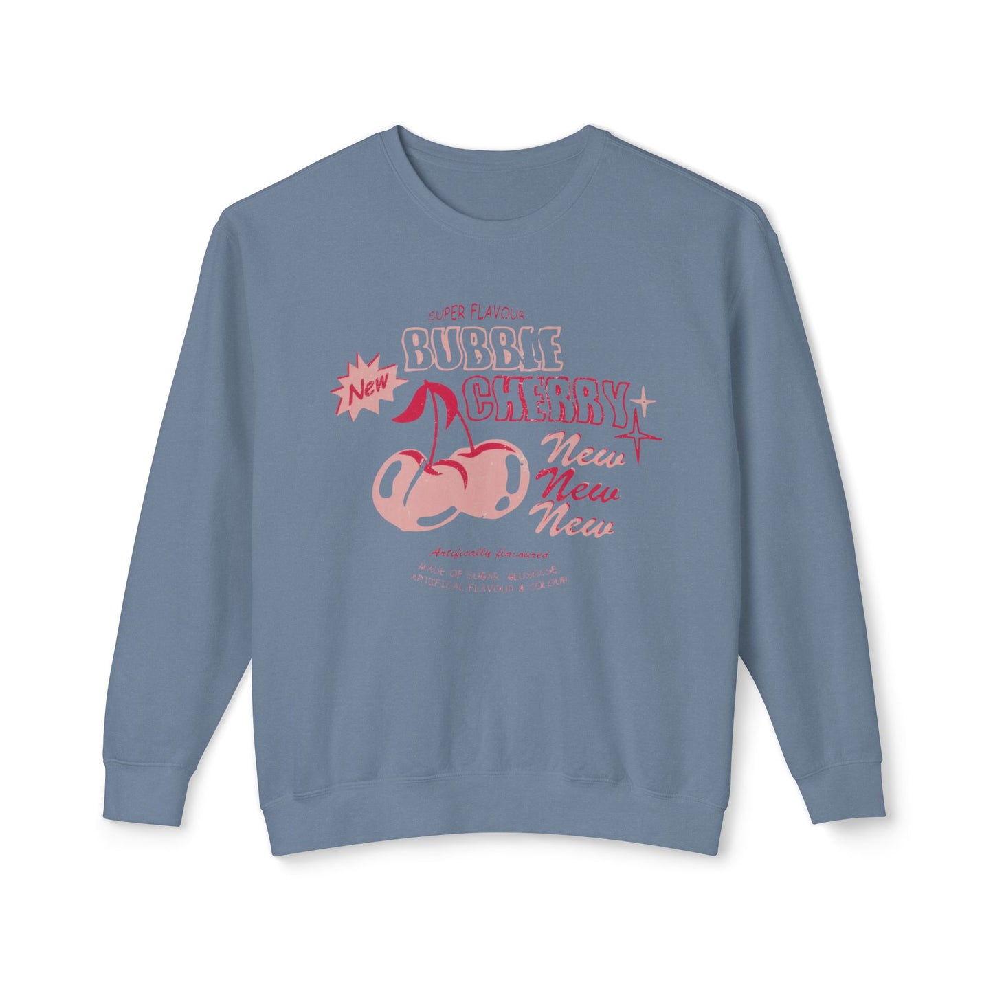 Bubble Gum Cherry - Lightweight Comfort Colors Crewneck Sweatshirt