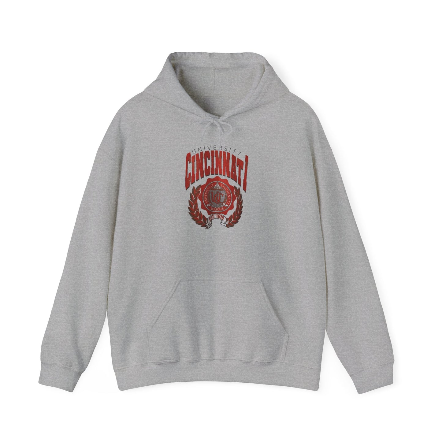 Distressed Uni of Cincinnati -Hooded Sweatshirt