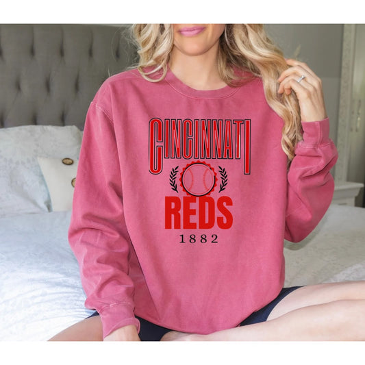 cincinnati reds baseball crewneck